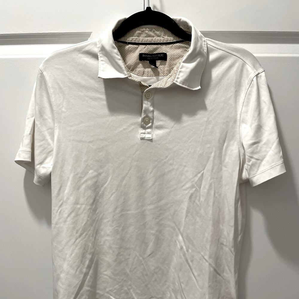 White Banana Republic Luxury Touch Polo - Medium